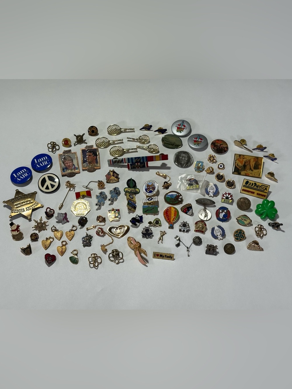 Huge Vintage Enamel Pin Pinback Charm Lot Bowling DIY Crafter NFL Maximalism Y2K